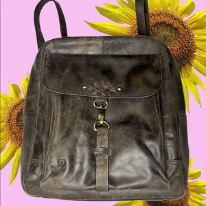 born distressed leather backpack Encore grain cow leather in a warm vintage rustic tan leather Born Backpacks for Women on